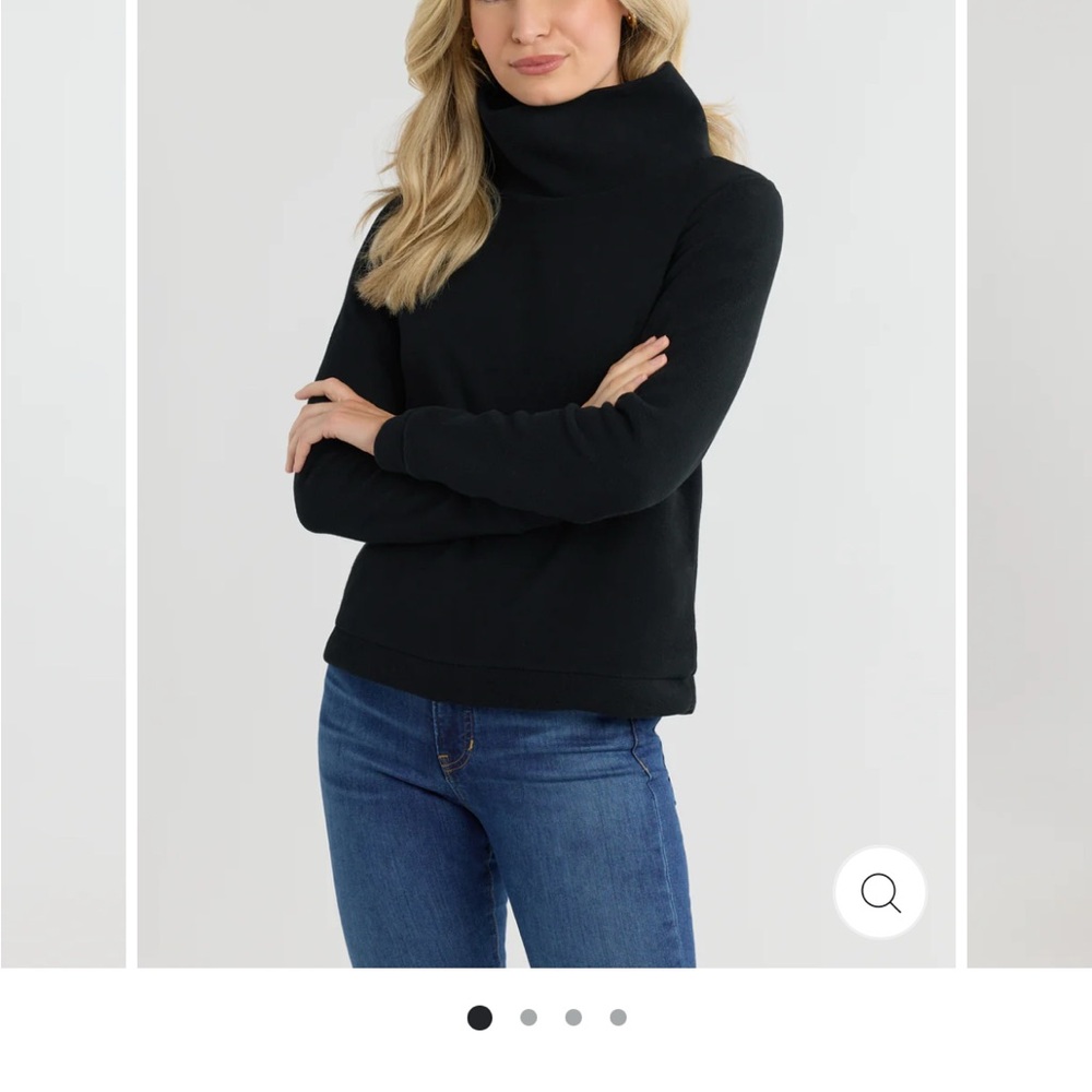 Dudley Stephens  Black Turtleneck Fleece Sweater